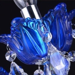 Designer Touch Decorative European Style Crystal Chandelier Blue Crystal Glass Pendant Light