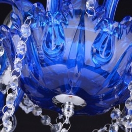 Designer Touch Decorative European Style Crystal Chandelier Blue Crystal Glass Pendant Light