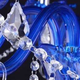 Designer Touch Decorative European Style Crystal Chandelier Blue Crystal Glass Pendant Light