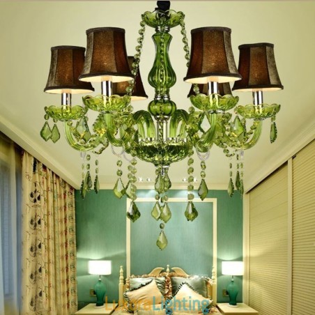 Designer Touch Decorative European Style Crystal Chandelier Unique Green Pendant Light
