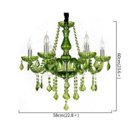 Designer Touch Decorative European Style Crystal Chandelier Unique Green Pendant Light
