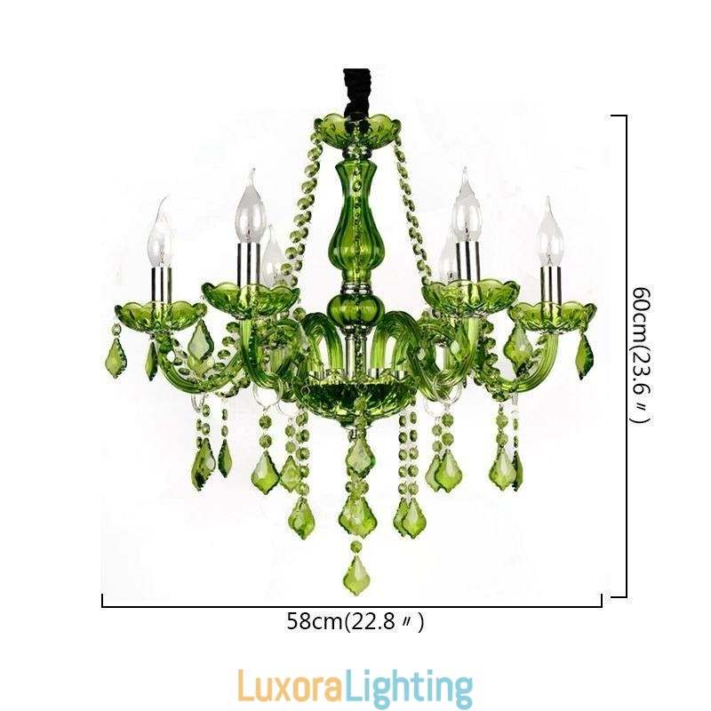 Designer Touch Decorative European Style Crystal Chandelier Unique Green Pendant Light