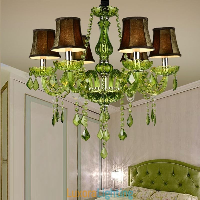 Designer Touch Decorative European Style Crystal Chandelier Unique Green Pendant Light