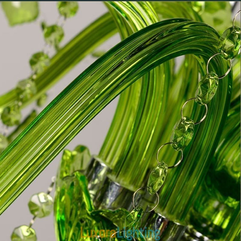 Designer Touch Decorative European Style Crystal Chandelier Unique Green Pendant Light