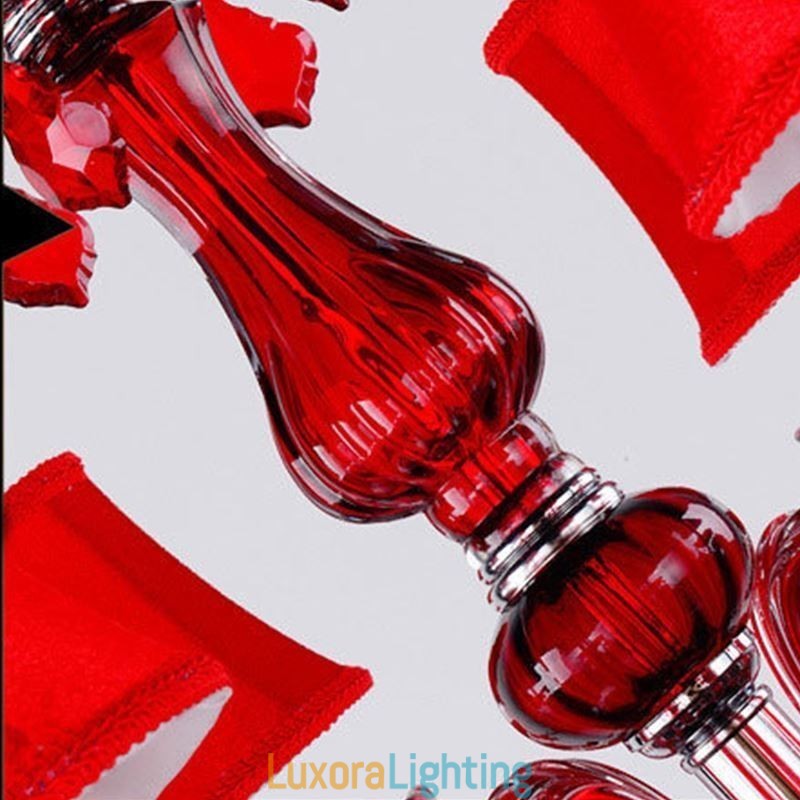 Designer Touch Decorative Crystal Chandelier European Red Colour Pendant Light