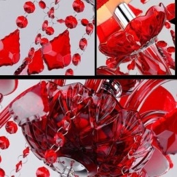Designer Touch Decorative Crystal Chandelier European Red Colour Pendant Light