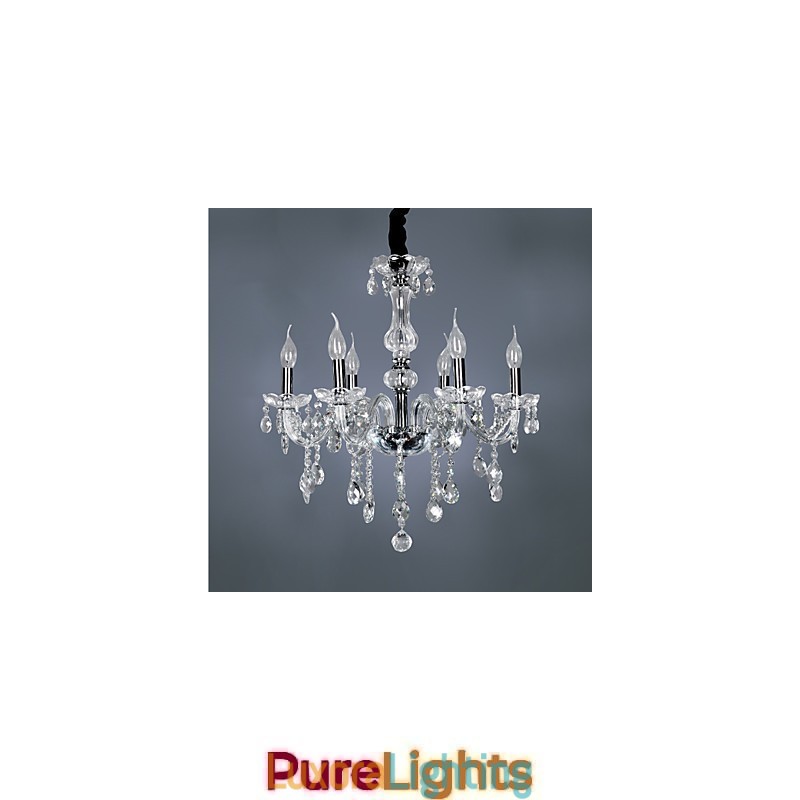 Designer Touch Decorative Elegant Crytal Chandelier with 6 Lights