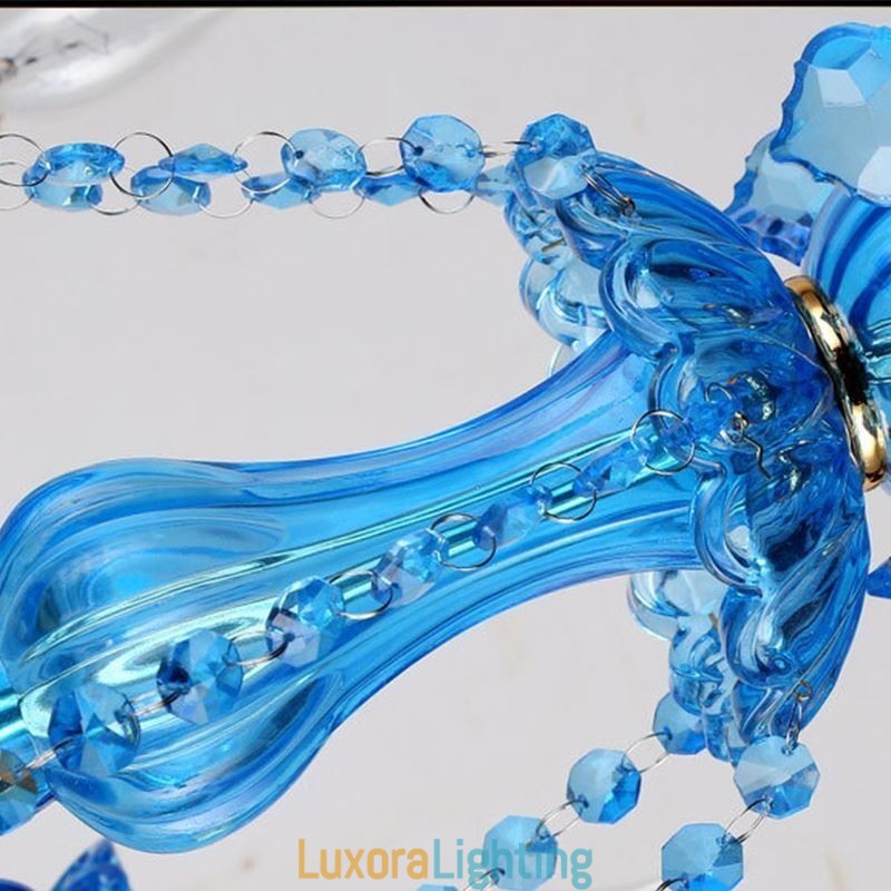 Designer Touch Decorative Elegant Crystal Chandelier European Blue Pendant Light