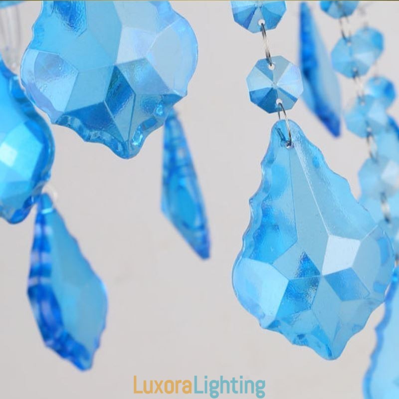 Designer Touch Decorative Elegant Crystal Chandelier European Blue Pendant Light