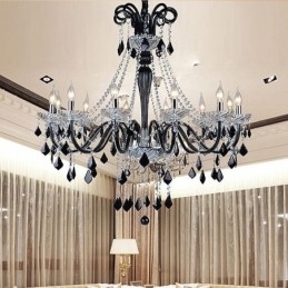Designer Touch Decorative Retro Crystal Chandelier European Black Pendant Light