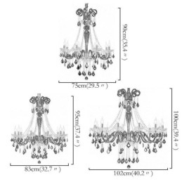 Designer Touch Decorative Retro Crystal Chandelier European Black Pendant Light