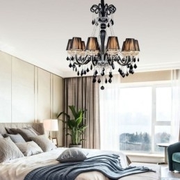 Designer Touch Decorative Retro Crystal Chandelier European Black Pendant Light