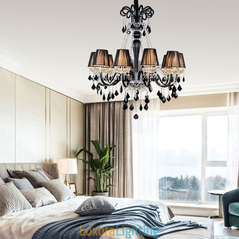 Designer Touch Decorative Retro Crystal Chandelier European Black Pendant Light
