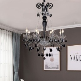 Designer Touch Decorative Retro Crystal Chandelier European Black Pendant Light