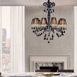 Designer Touch Decorative Retro Crystal Chandelier European Black Pendant Light