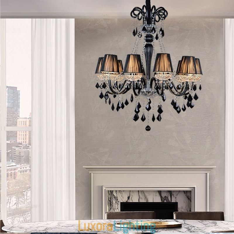 Designer Touch Decorative Retro Crystal Chandelier European Black Pendant Light