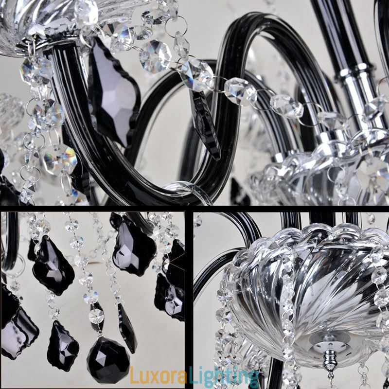 Designer Touch Decorative Retro Crystal Chandelier European Black Pendant Light