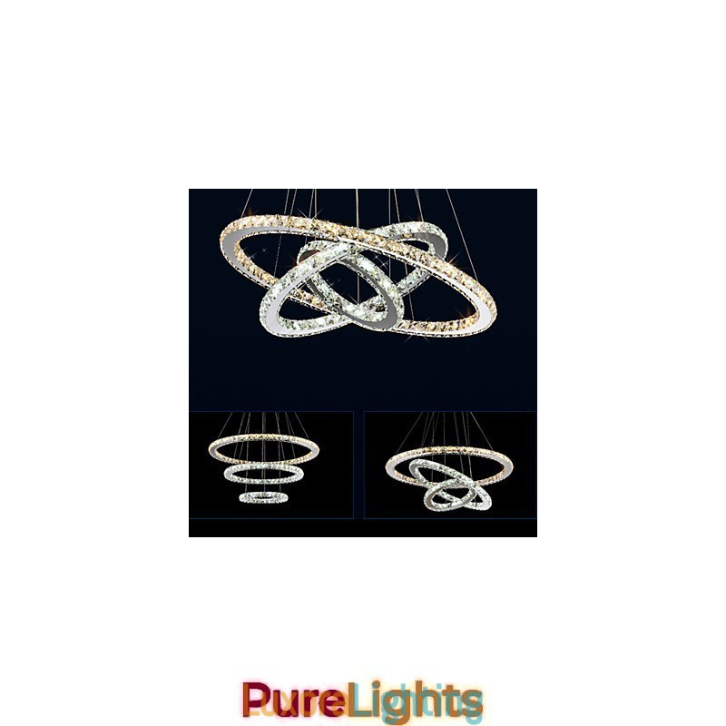 Designer Touch Decorative Pendant Lamps Amber and Clear K9 Crystal Chandelier Lights Lighting with 3 Ring