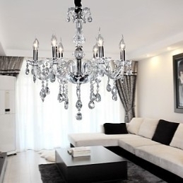 Designer Touch Decorative Elegant Crytal Chandelier with 6 Lights