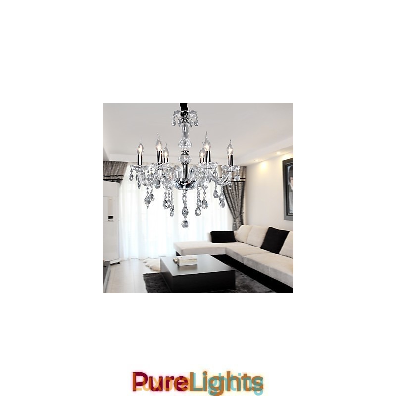 Designer Touch Decorative Elegant Crytal Chandelier with 6 Lights