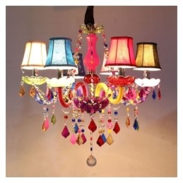 Designer Touch Decorative Large Colourful Crystal Chandelier European Pendant Light