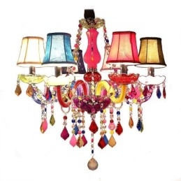 Designer Touch Decorative Large Colourful Crystal Chandelier European Pendant Light