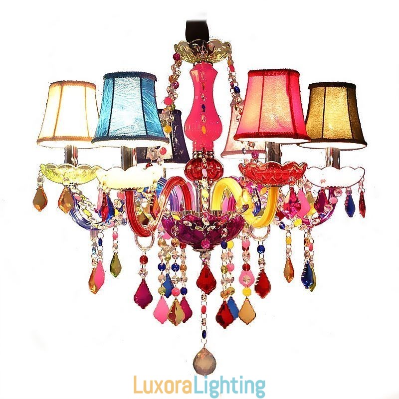 Designer Touch Decorative Large Colourful Crystal Chandelier European Pendant Light