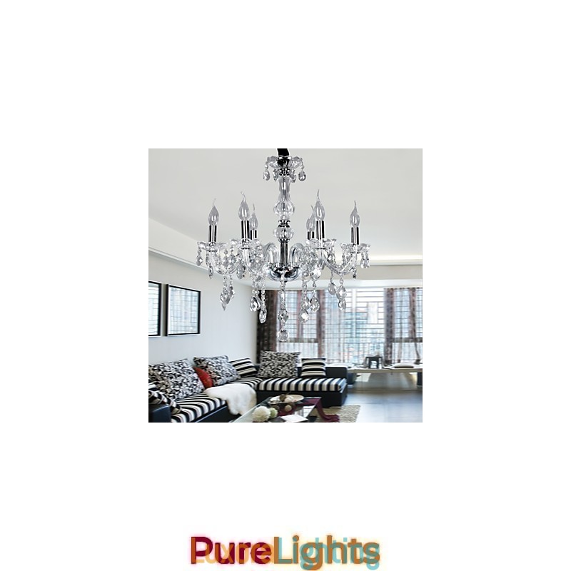 Designer Touch Decorative Elegant Crytal Chandelier with 6 Lights