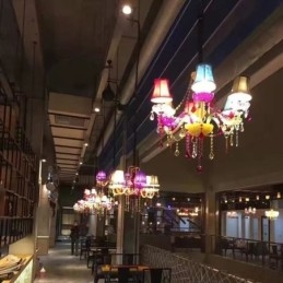 Designer Touch Decorative Large Colourful Crystal Chandelier European Pendant Light