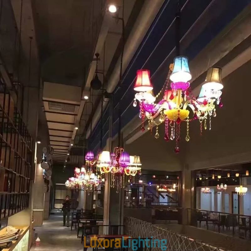 Designer Touch Decorative Large Colourful Crystal Chandelier European Pendant Light