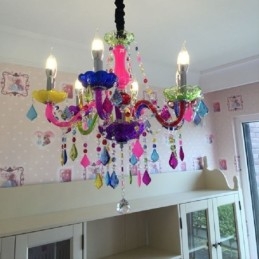 Designer Touch Decorative Large Colourful Crystal Chandelier European Pendant Light