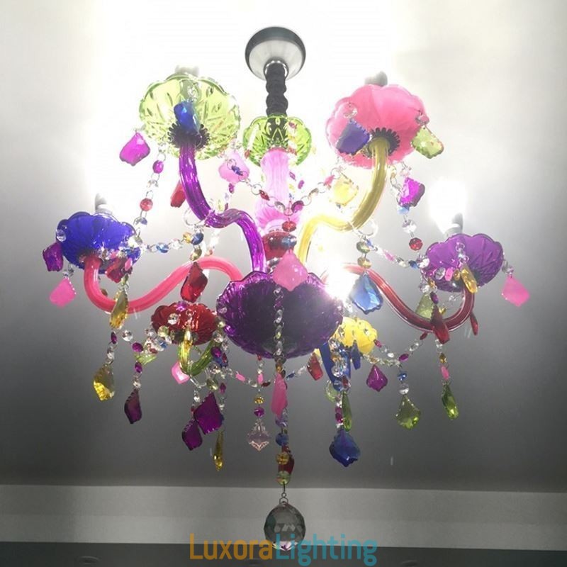 Designer Touch Decorative Large Colourful Crystal Chandelier European Pendant Light