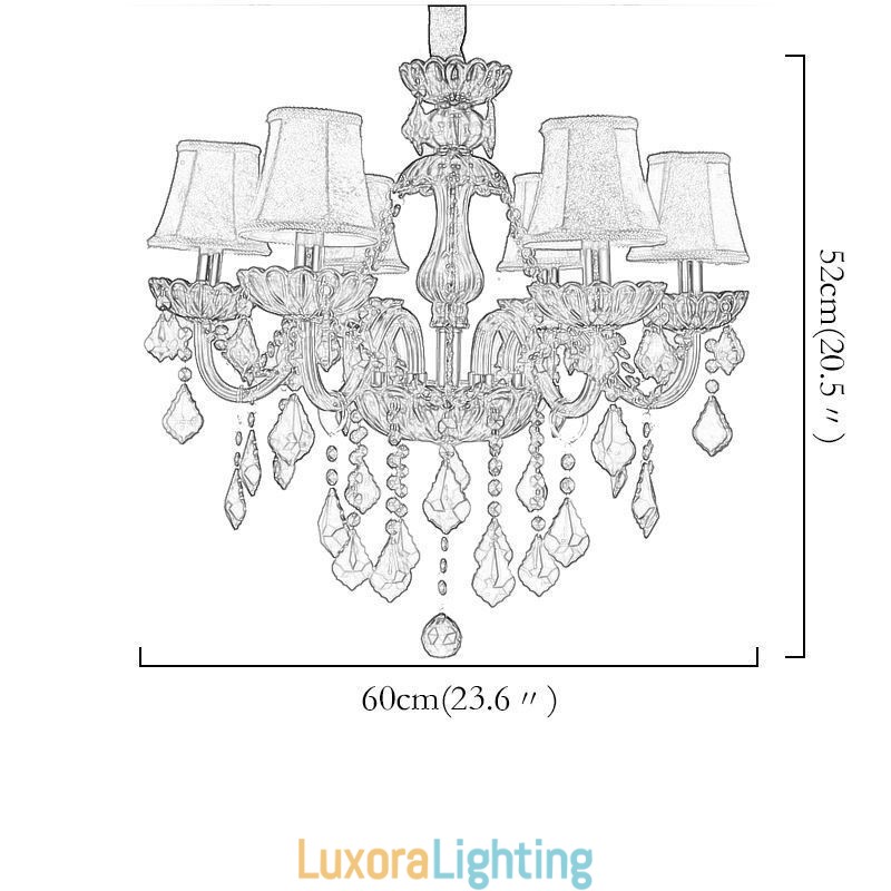 Designer Touch Decorative European Elegant Crystal Chandelier Red Colour Pendant Light