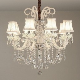 Designer Touch Decorative Elegant Crystal Chandelier European White Colour Pendant Light