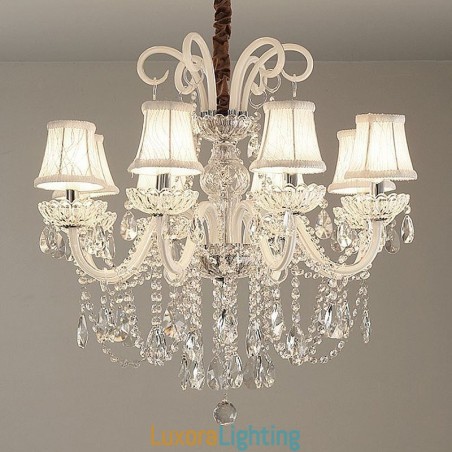 Designer Touch Decorative Elegant Crystal Chandelier European White Colour Pendant Light