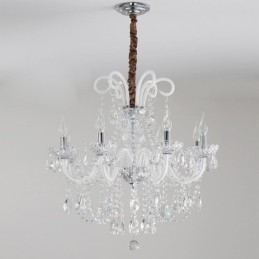 Designer Touch Decorative Elegant Crystal Chandelier European White Colour Pendant Light