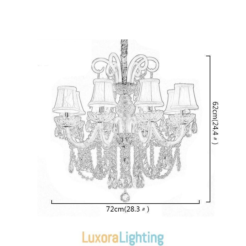 Designer Touch Decorative Elegant Crystal Chandelier European White Colour Pendant Light