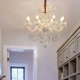 Designer Touch Decorative Elegant Crystal Chandelier European White Colour Pendant Light