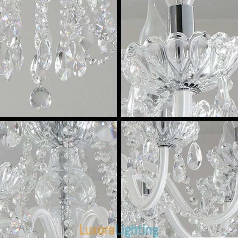 Designer Touch Decorative Elegant Crystal Chandelier European White Colour Pendant Light