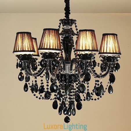 Designer Touch Decorative Luxury Crystal Chandelier European Black 10 Lights