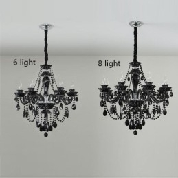 Designer Touch Decorative Luxury Crystal Chandelier European Black 10 Lights