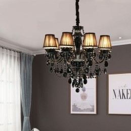 Designer Touch Decorative Luxury Crystal Chandelier European Black 10 Lights