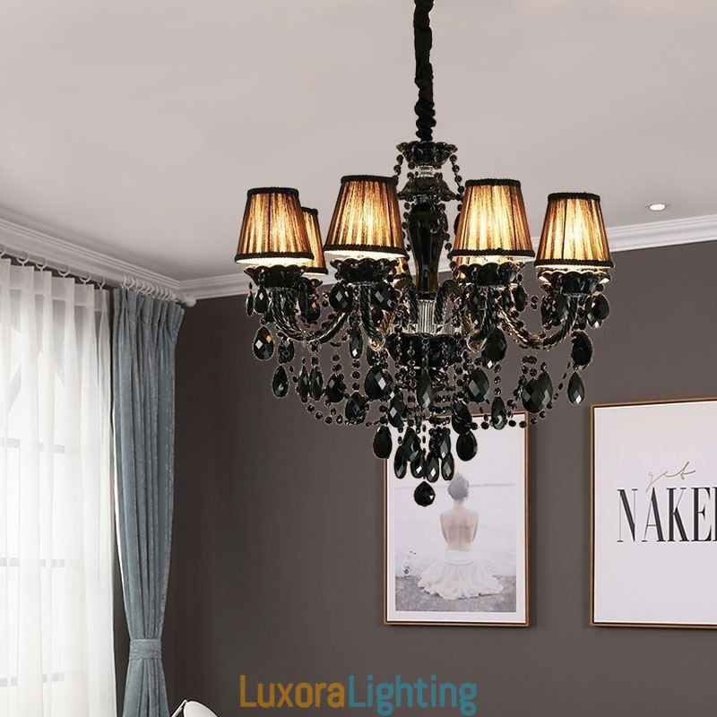 Designer Touch Decorative Luxury Crystal Chandelier European Black 10 Lights
