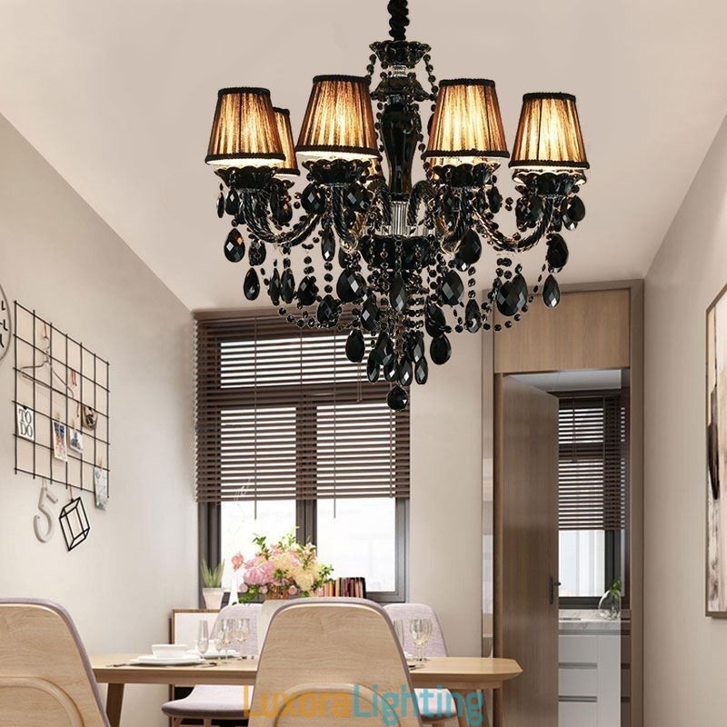 Designer Touch Decorative Luxury Crystal Chandelier European Black 10 Lights