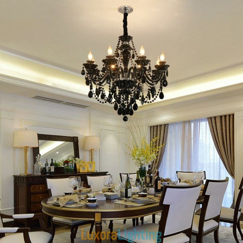 Designer Touch Decorative Luxury Crystal Chandelier European Black 10 Lights