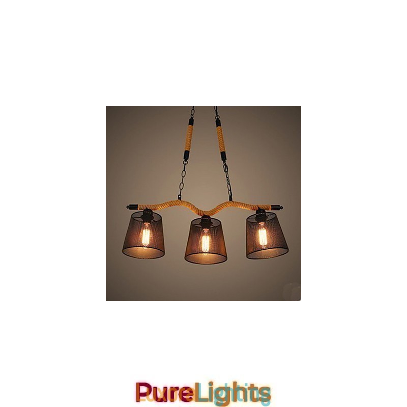 Designer Touch Decorative Retro Creative Three Pastoral head Rope Chandelier