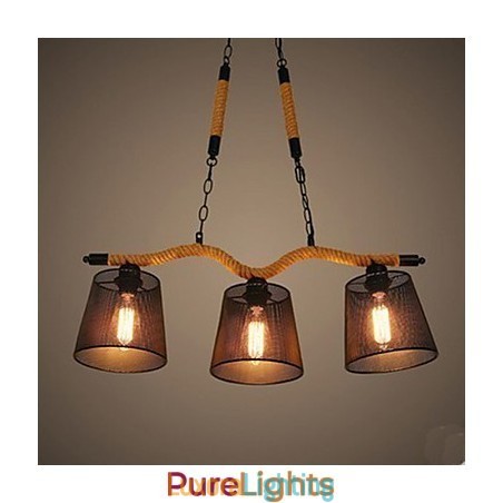 Designer Touch Decorative Retro Creative Three Pastoral head Rope Chandelier
