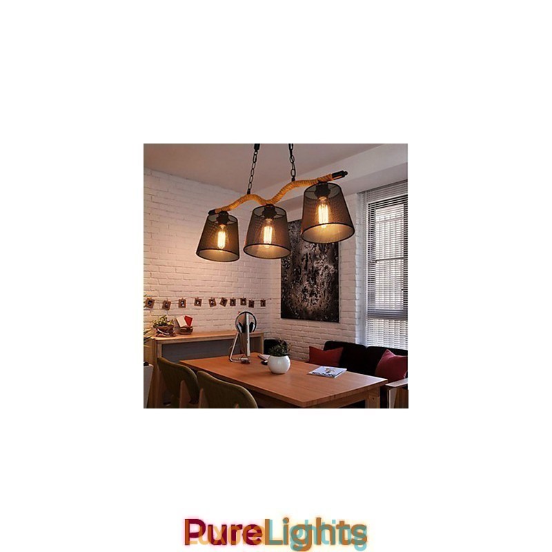 Designer Touch Decorative Retro Creative Three Pastoral head Rope Chandelier