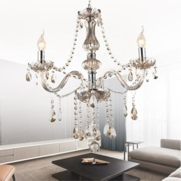 Designer Touch Decorative Crystal Chandelier European Cognac Colour Glass Pendant Light