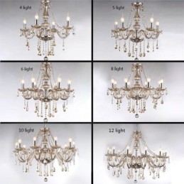 Designer Touch Decorative Crystal Chandelier European Cognac Colour Glass Pendant Light